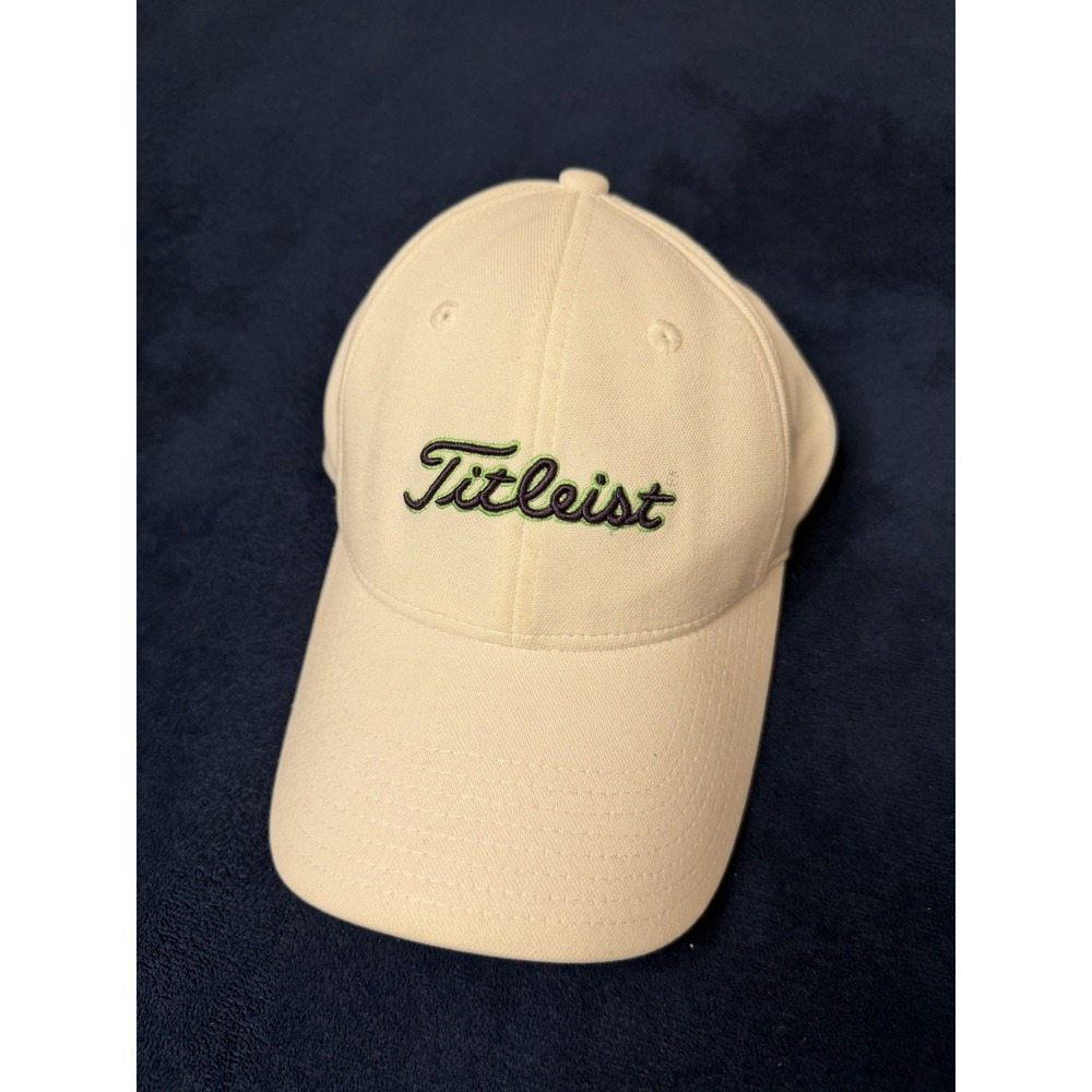 Titleist White Golf Hat Adjustable Embroidered Logo Mens Baseball Cap